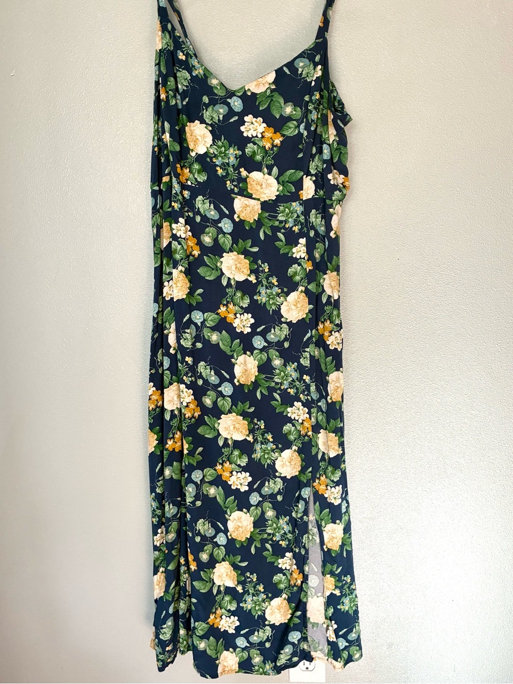 Old Navy Floral Maxi Dress XXL Navy Floral Sleeveless